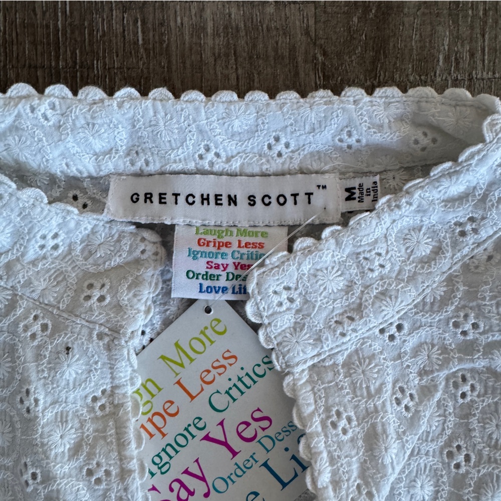 NWT Gretchen Scott Cotton Eyelet Tunic - Picture 2 of 4